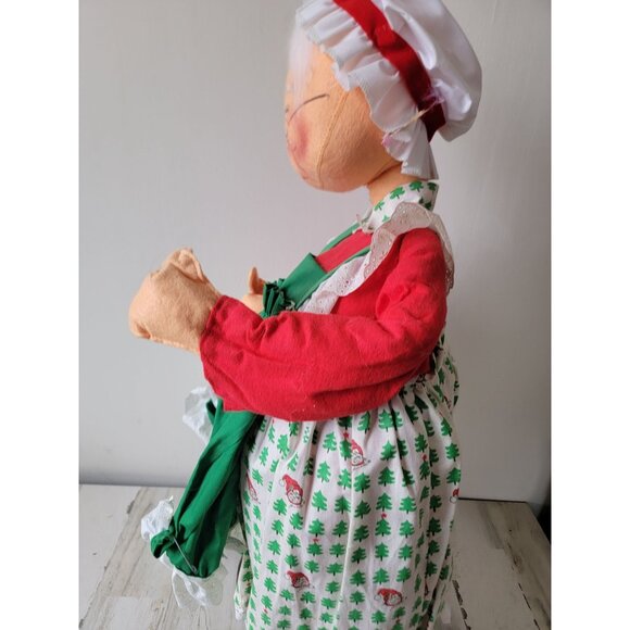 Large annalee Mrs Claus vintage Xmas home decor unique plush - Picture 8 of 16